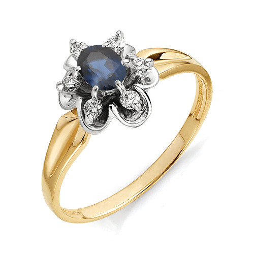 Купить кольцо из комбинированного золота с сапфирами арт. 000328 по цене 36530 руб. в LoveDiamonds